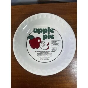 Vintage Mount Clemens Pottery 11.25" Apple Pie Recipe Deep Dish Ceramic PiePlate